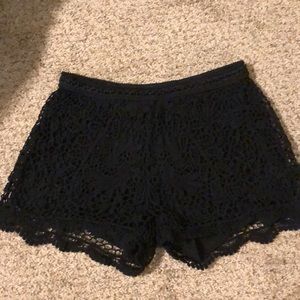 Black floral “lace type” shorts
